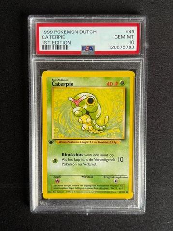 Pokémon - 1 Graded card - Caterpie #45 First edition - PSA beschikbaar voor biedingen