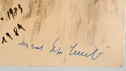 Enzo Cucchi (1949) - Hand Signiert - Kunsthalle Basel 1984 -, Antiek en Kunst, Kunst | Tekeningen en Foto's