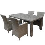 Capri Bergamo dining tuinset 180x100xH76 cm 5-delig grijs, Tuin en Terras, Tuinsets en Loungesets, Ophalen of Verzenden, Nieuw