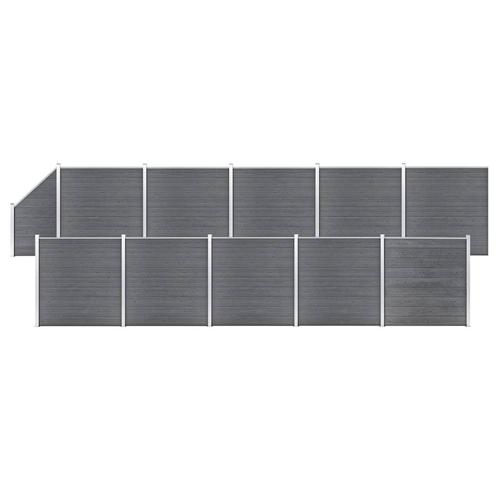 vidaXL Schuttingset 10 vierkant en 1 schuin 1830x186 cm HKC, Tuin en Terras, Schuttingen, Nieuw, Kunststof, 1 tot 2 meter, Verzenden
