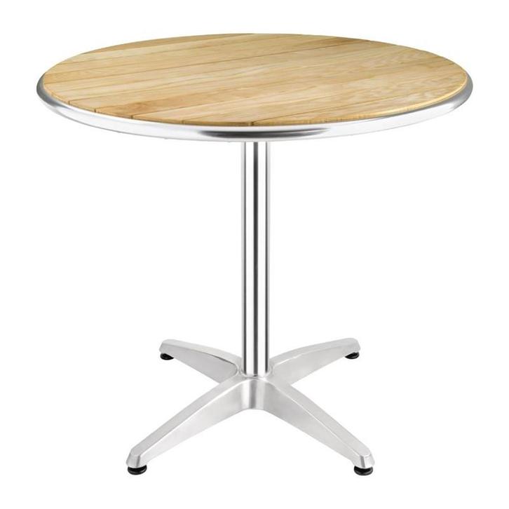 Bolero ronde tafel met essenhouten blad 80cm, Zakelijke goederen, Horeca | Meubilair en Inrichting, Verzenden