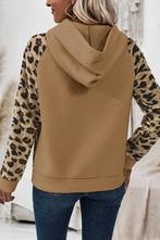 Light French Beige Leopard Print Patchwork Raglan Sleeve Hal, Kleding | Dames, Verzenden, Nieuw