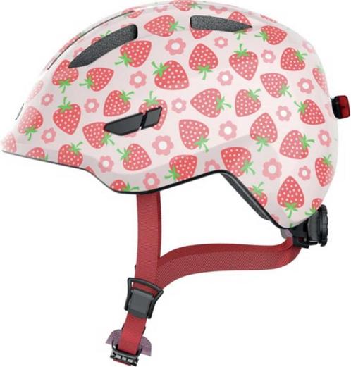Abus Smiley 3.0 Led - Fietshelm - Kinderen Pink Strawberry S, Fietsen en Brommers, Fietsaccessoires | Fietshelmen, Nieuw, Ophalen of Verzenden