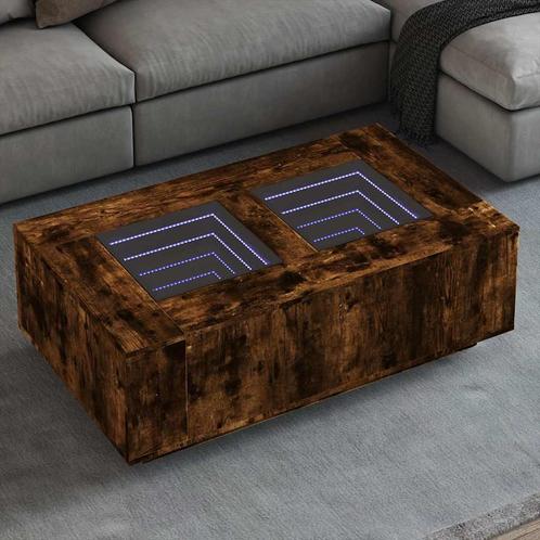 vidaXL Salontafel met Infinity LED 116x69x40 cm gerookt, Huis en Inrichting, Tafels | Salontafels, 100 tot 150 cm, Nieuw, Overige houtsoorten