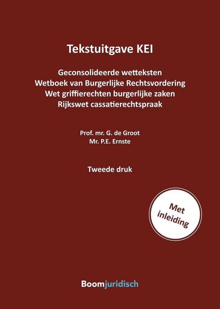 Tekstuitgave KEI / Boom Juridische wettenbundels, Boeken, Wetenschap, Zo goed als nieuw, Verzenden