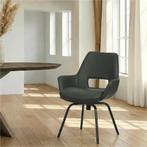 Leren draaibare eetkamerstoel Zippy - Hermes Verde, Overige kleuren, Bohemian, Eigentijds, Industrieel, Modern, Scandinavisch