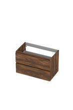 Onderkast INK 2 laden greeploos met houten keerlijst 80 cm x, Doe-het-zelf en Verbouw, Sanitair, Ophalen of Verzenden, Nieuw, Bad