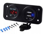 Accu voltmeter + 2 USB poorten - PLS37B, Nieuw, Ophalen of Verzenden