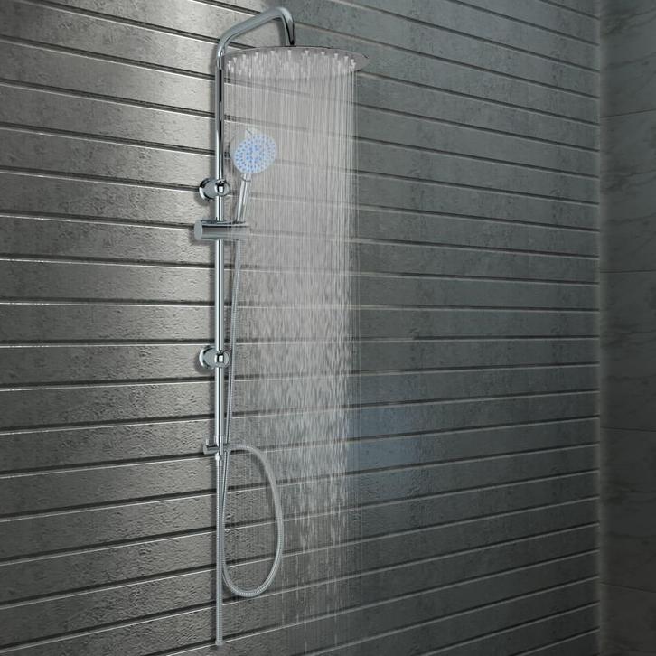 vidaXL Douchekoppenset dubbel met handdouche roestvrij staal, Doe-het-zelf en Verbouw, Sanitair, Nieuw, Verzenden