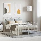 vidaXL Bedframe met hoofd- en voeteneinde metaal wit 120x200, Verzenden, Wit, Nieuw, Twijfelaar