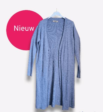 Lange en elegante, vest in GRIJS kleur met splits, geribd,, Kleding | Dames, Truien en Vesten