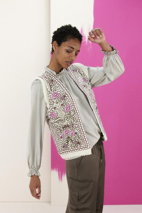 -50% Summum  Summum 9s110-11729 gilet embroidered velours  m, Kleding | Dames, Truien en Vesten, Nieuw, Verzenden