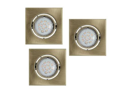 Veiling - EGLO IGOA inbouwspotset 3-delig brons 95x95mm, Huis en Inrichting, Lampen | Spots
