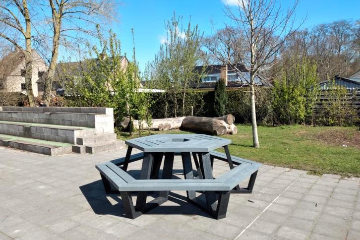 Rockwood® Picknicktafel  Zwaar Kunststof Rond Zeshoekig -, Tuin en Terras, Picknicktafels, Nieuw, Hout, Rond, Ophalen of Verzenden
