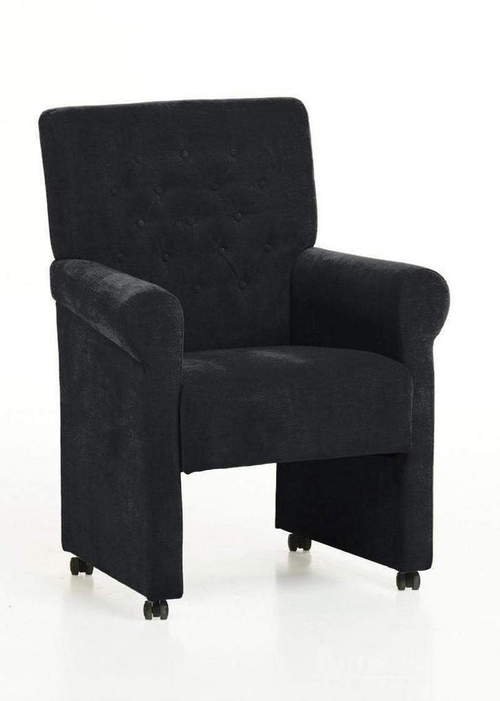 Eetkamerstoel Epe - eetkamerstoelen - Zwart, Huis en Inrichting, Stoelen, Zwart, Nieuw, Stof