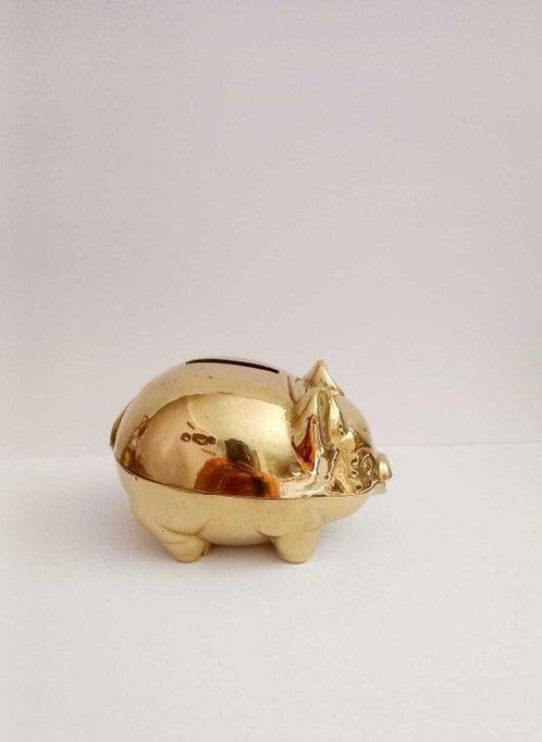 Spaarpot - varkentje - Messing, Antiek en Kunst, Curiosa en Brocante