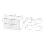 Wastafelonderkast met wastafel Veppenssan 81x47x52 cm eikenk, Huis en Inrichting, Verzenden, Nieuw