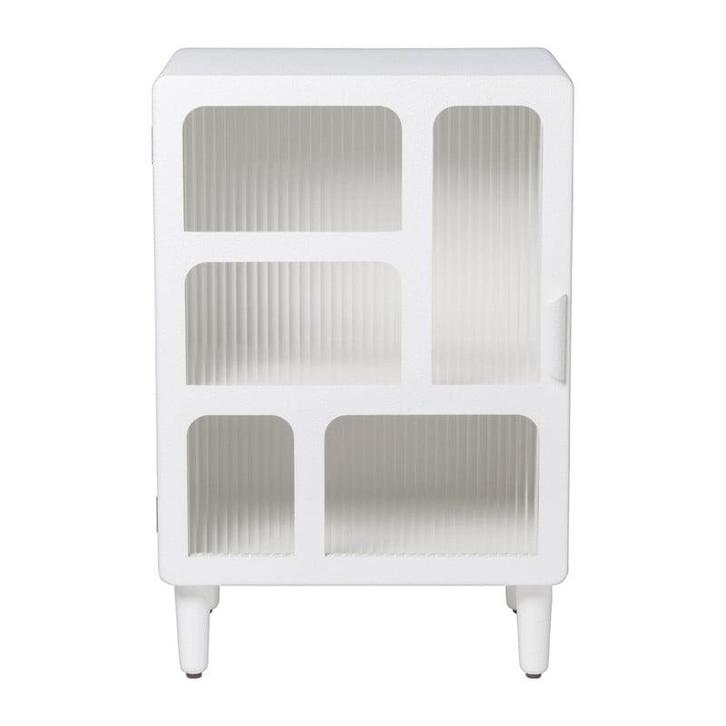 5 vakkenkast Zaha organic met deur - MDF - wit - 73x48x35 cm, Huis en Inrichting, Kasten | Wandmeubels, Verzenden