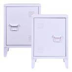 Nachtkast Inari set van 2 metaal 57x40x30 cm lichtpaars [en., Huis en Inrichting, Verzenden, Nieuw