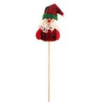 Kerstbijsteker Santa pluche 14 cm op stok 50 cm set 6 st, Ophalen of Verzenden, Nieuw