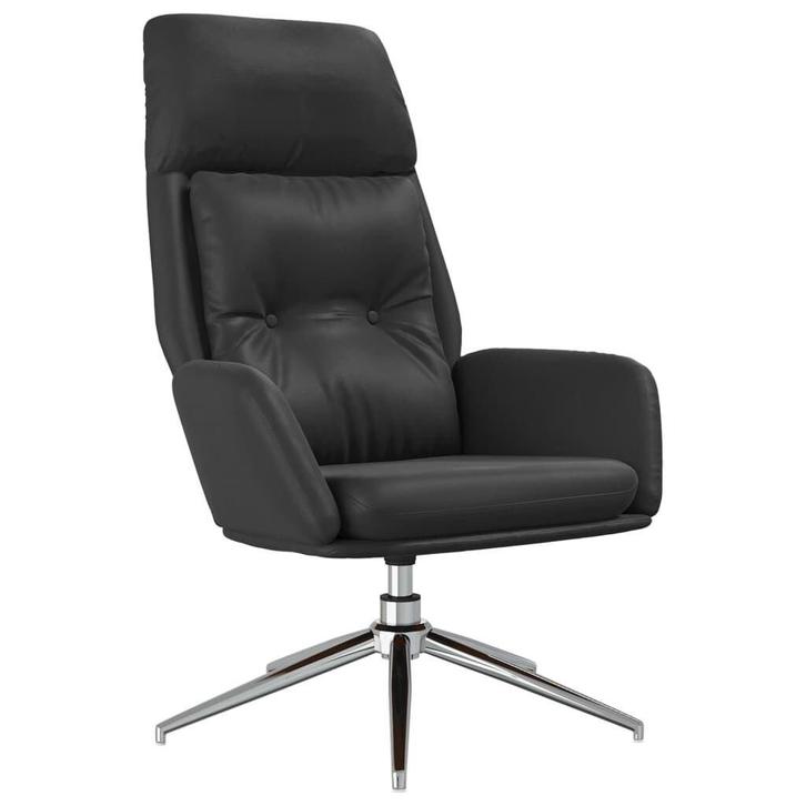 Relaxstoel Leer Zwart | Retourdeal | 47% Korting, Huis en Inrichting, Stoelen, Zwart, Nieuw, Ophalen of Verzenden