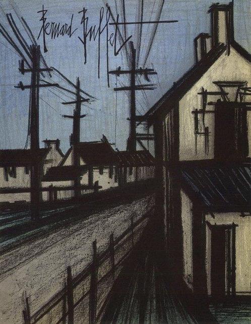 Bernard Buffet (1928-1999) - La route du village, Antiek en Kunst, Antiek | Overige Antiek