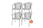Set van 4 - Elegance strekmetaal stapelbare tuinstoel -, Tuin en Terras, Verzenden, Nieuw, Overige materialen