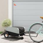 vidaXL Fietstrailer 30 kg ijzer zwart en grijs, Fietsen en Brommers, Fietsaccessoires | Aanhangers en Karren, Verzenden, Nieuw