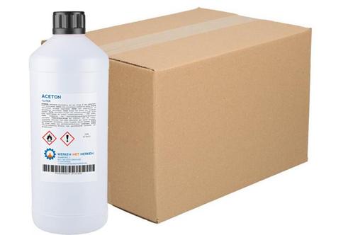 Wmm Chemie Aceton 12x 1 liter, doos, Doe-het-zelf en Verbouw, Overige Doe-het-zelf en Verbouw, Nieuw, Verzenden