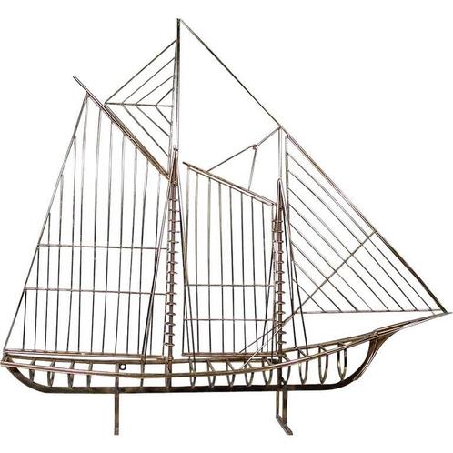 Zeilboot geraamte, metaal - C. Jeré - Artisan House, Antiek en Kunst, Kunst | Designobjecten, Verzenden