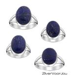 925 Zilveren ring met ovale lapis lazuli, Verzenden, Nieuw, Zilver