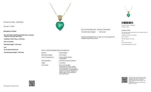Ketting met hanger - 18 karaat Geel goud - 5.68ct. tw., Sieraden, Tassen en Uiterlijk, Antieke sieraden