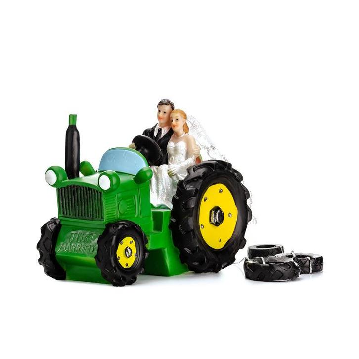 Bruidstaart poppetjes op tractor - Bruidstaart spullen, Hobby en Vrije tijd, Feestartikelen, Verzenden