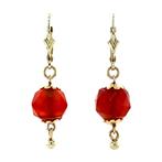 Gouden oorhangers met carneool 14 krt, Sieraden, Tassen en Uiterlijk, Oorbellen, Ophalen of Verzenden, Nieuw