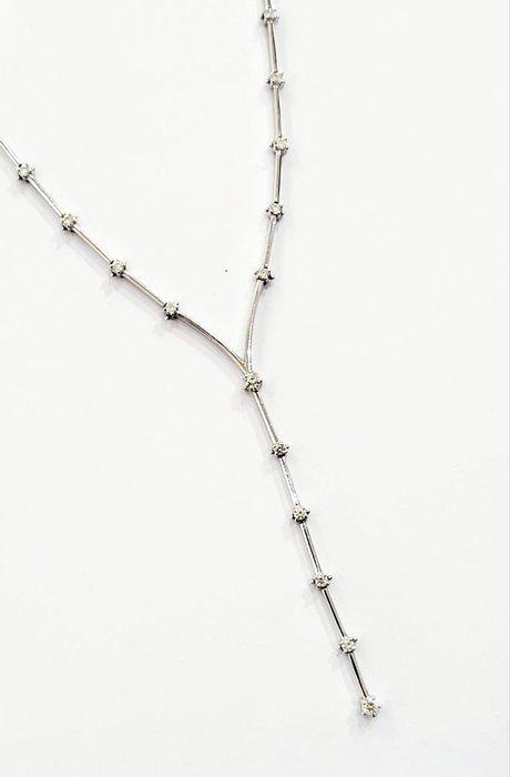 Halsketting - 18 karaat Witgoud - 1.46ct. tw. Diamant, Sieraden, Tassen en Uiterlijk, Kettingen