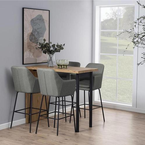 40% korting | Gstoffeerde barkruk lichtgrijs | 75 cm, Huis en Inrichting, Barkrukken, Nieuw, 1 kruk, Metaal, 90 cm of meer, Verzenden