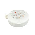 Mini haspel dicht 4-voudig wit 3x1mm2 + RA - 5 meter, Ophalen of Verzenden, Nieuw