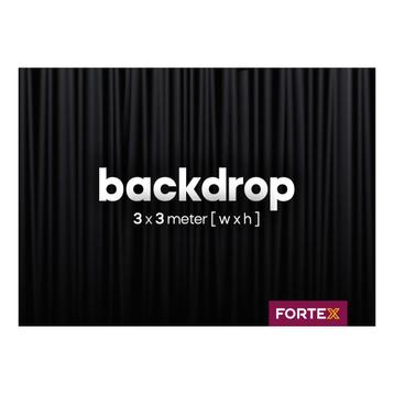 FORTEX Backdrop 3m (b) x 3m (h) zwart 320 gram/m² beschikbaar voor biedingen