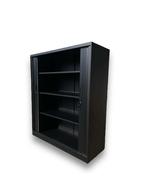 Roldeurkast (staal) mat zwart inclusief slot (140x120x45), 100 tot 150 cm, Verzenden, 100 tot 150 cm, Zo goed als nieuw