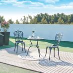 Bistroset Lupsam tuinset 3-delig donkergrijs met groene pati, Tuin en Terras, Verzenden, Nieuw