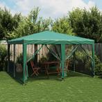 vidaXL Partytent met 8 mesh zijwanden 4x4 m HDPE groen, Tuin en Terras, Verzenden, Nieuw