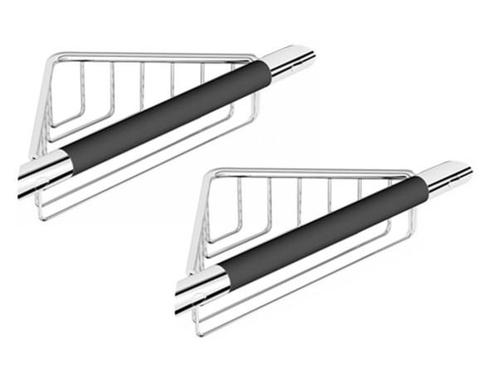Veiling - 2x Beaux hoekkorf met wandgreep Ulis zwart chroom, Doe-het-zelf en Verbouw, Sanitair