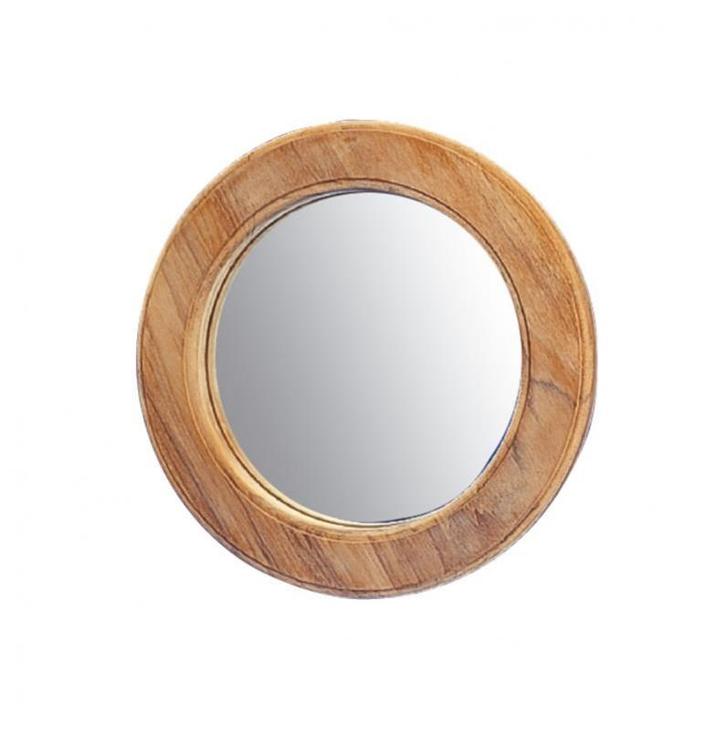 Teak spiegel ø 27 cm, Watersport en Boten, Accessoires en Onderhoud, Nieuw, Ophalen of Verzenden