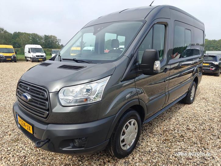 Ford Transit 330 2.0 TDCI L2H2, Dubbele cabine , motorschade, Auto's, Bestelauto's, Lease, Zwart, Handgeschakeld, Bruin, Ford