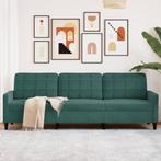 vidaXL Driezitsbank 210 cm fluweel donkergroen, Verzenden, Nieuw, Driepersoons, Stof
