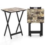 2dekans | Coast 4-Delige Klaptafelset 48x40x67 cm Zwart –, Huis en Inrichting, Tafels | Eettafels, Ophalen of Verzenden, Zo goed als nieuw