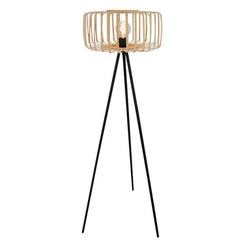Bamboe vloerlamp bruin, Tina, met schakelaar, Huis en Inrichting, Lampen | Vloerlampen, Nieuw, Metaal, 150 tot 200 cm, Ophalen of Verzenden