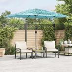 vidaXL Parasol met stalen paal 300x200x250 cm blauw, Verzenden, Nieuw, 3 tot 4 meter