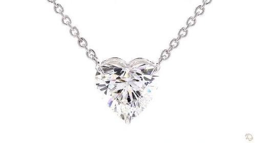 Halsketting - 14 karaat Witgoud - 3.05ct. tw. Diamant, Sieraden, Tassen en Uiterlijk, Kettingen