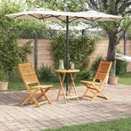 vidaXL Vouw Bistro Set 3 pcs Bruin Massief acaciahout, Verzenden, Nieuw